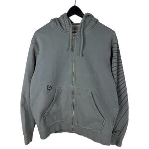 Vintage 2000s Volcom Skateboard Streetwear Grey Full Zip Hoodie Size M